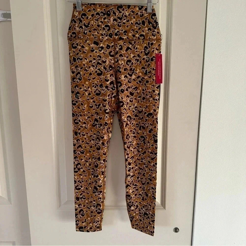 NWT Carbon38 Printed High Rise Leggings in‎ Layered Leopard Small